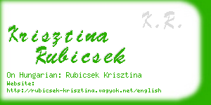 krisztina rubicsek business card